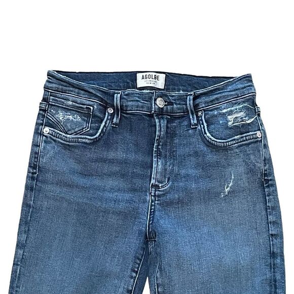 AGOLDE Sophie Distressed High Waist Cropped Skinny Jeans Women’s Size 28 - Picture 4 of 10